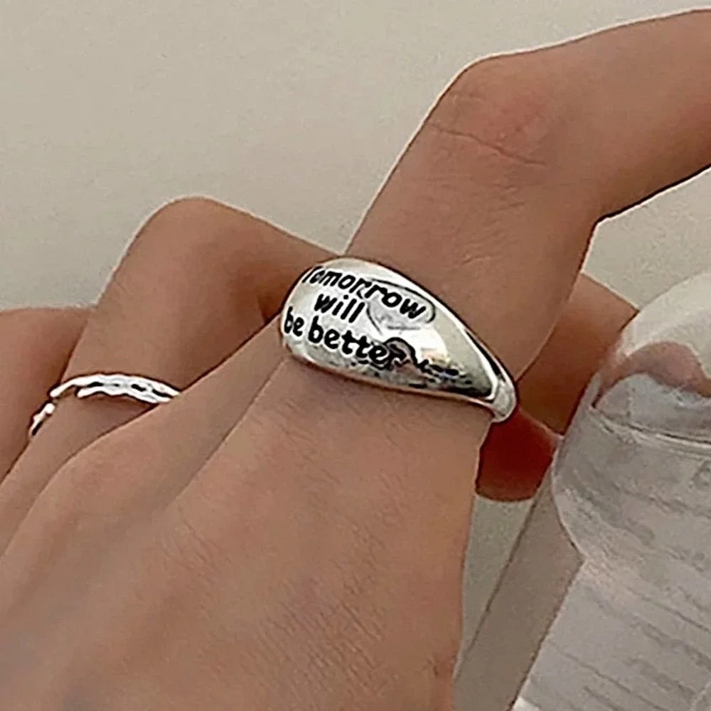 Inspirational Inscription Tomorrow Will Be Better Sterling Silver Ring